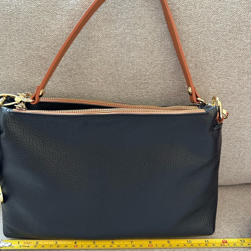 Valentina Made In Italy Leather Triple Entry Crossbody Gem